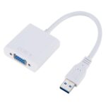 Cable Convertidor USB 3.0 a VGA para Tarjeta Gráfica Externa, Resolución 1080P (Blanco)