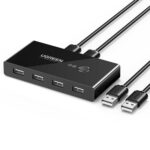 Selector de Conmutador USB Ugreen 2 Puertos que Comparten 4 Puertos para Ratón, Teclado e Impresora