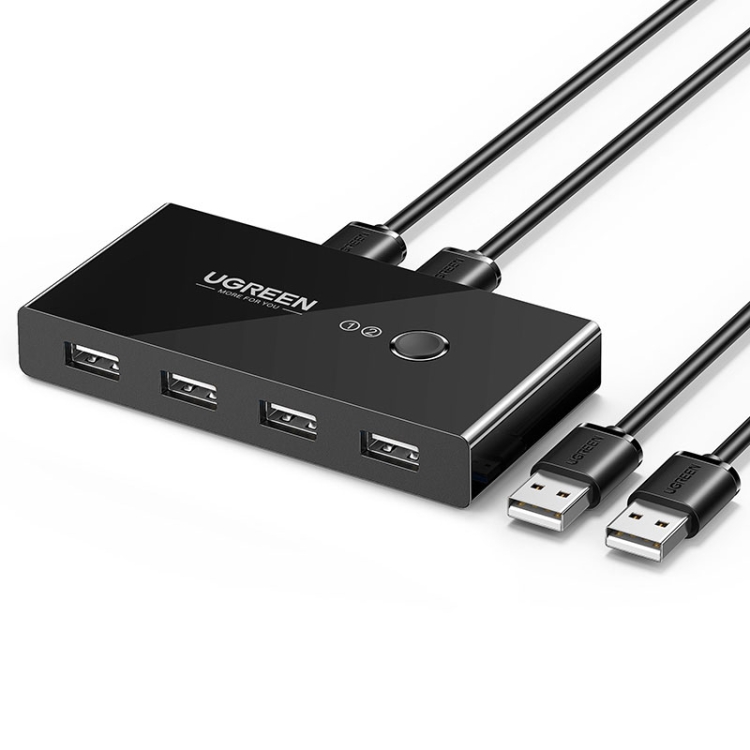 PC5089.jpg Selector de Conmutador USB Ugreen 2 Puertos que Comparten 4 Puertos para Ratón, Teclado e Impresora - Imagen 1