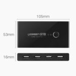 Selector de Conmutador USB Ugreen 2 Puertos que Comparten 4 Puertos para Ratón, Teclado e Impresora - Imagen 2