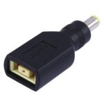 Adaptador de Corriente Enchufe Hembra Cuadrado Grande 5,5 x 2,5mm para Lenovo (Negro)