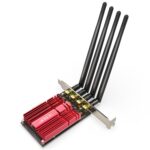Adaptador PCI-Express Edup 9633-800 AC1900Mbps Doble Banda 2.4GHz y 5GHz Tarjeta de Red Externa 4 Antenas