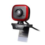 Cámara de PC Hxsj A849 480P Web HD Ajustable 360 Grados con Micrófono (Negro Rojo)