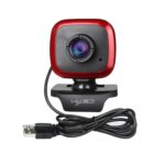 Cámara de PC Hxsj A849 480P Web HD Ajustable 360 Grados con Micrófono (Negro Rojo) - Imagen 2