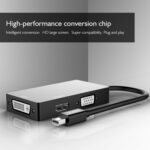 Convertidor Multifunción Basix D1 Mini Mini DisplayPort a HDMI, DVI y VGA 1080P con Cable de 15 cm (Negro) - Imagen 4