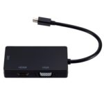 Convertidor Multifunción Rectangular Mini DisplayPort a HDMI DVI VGA Cable 28 cm (Negro) - Imagen 3