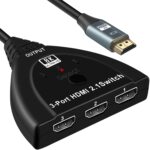 Caja Selectora Conmutador HDMI 8K 3 Puertos con Cable Flexible (Negro)