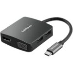 Estación de Acoplamiento Convertidor Universal Lenovo C06 6 en 1 Tipo C USB-C a HDMI y VGA