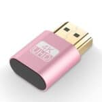 Adaptador de Pantalla Virtual VGA HDMI 1.4 Ddc Edid Emulador sin Cabeza con Conector Simulado (Rosa)