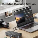 Estación de Acoplamiento Hub Tipo C 3.0 Orico Dka20-Bk-Bp 10 Gbps 20 en 1 (Negro) - Imagen 3