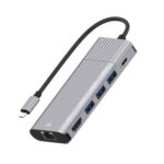 Estación de Acoplamiento 6 en 1 8 Pines a RJ45 HDMI Carga 8 Pines 3 Puertos USB 2.0 Convertidor Hub Multifuncional