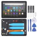 Pantalla Completa con Marco para Amazon Kindle Fire HD 8 R2SP8T (2022) (Negro)