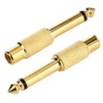 Adaptador de Conector Memo Macho a RCA 6,35 mm Chapado en Oro para Auriculares