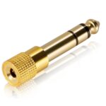 Adaptador de enchufe macho 6,35 mm a conector estéreo 3,5 mm chapado en oro - Imagen 2