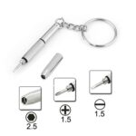 Kit de Reparación 3 en 1 Llavero con Destornilladores Cruz 1.5, Recta 1.5 y Tuerca Estrella M2.5 Phone Inteligente, Relojes y Gafas (Plateado)