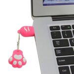 Disco Flash USB 2.0 Silicona Pata de Oso 2GB con Tapa Antipolvo (Ciruela Roja) - Imagen 4