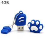 Disco Flash USB 2.0 Silicona Forma Pata de Oso 4Gb con Tapa Antipolvo (Azul)