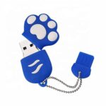 Disco Flash USB 2.0 Silicona Forma Pata de Oso 4Gb con Tapa Antipolvo (Azul) - Imagen 2