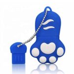 Disco Flash USB 2.0 Silicona Forma Pata de Oso 4Gb con Tapa Antipolvo (Azul) - Imagen 3