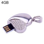 Disco Flash USB 4 Gb con Joyas de Diamantes en Forma de Corazón de Plata para Regalos del Día de San Valentín
