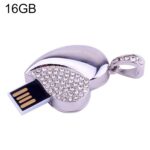 Disco Flash USB con Joyas de Diamantes en Forma de Corazón de Plata para Regalos Día de San Valentín (16 Gb)