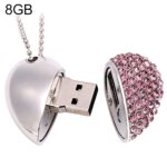 Disco Flash USB 8 Gb con Joyas de Diamantes en Forma de Corazón para Regalos Día de San Valentín