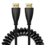 Cable HDMI Macho 19 Pines Versión 1.4 Chapado en Oro Compatible 3D Ethernet Espiral 60 cm Extensible hasta 2 m