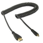 Cable en Espiral Micro HDMI Macho a HDMI Macho Versión 1.4 Chapado en Oro Soporte 3D y Ethernet Longitud 60 cm Extensible a 2 m - Imagen 2
