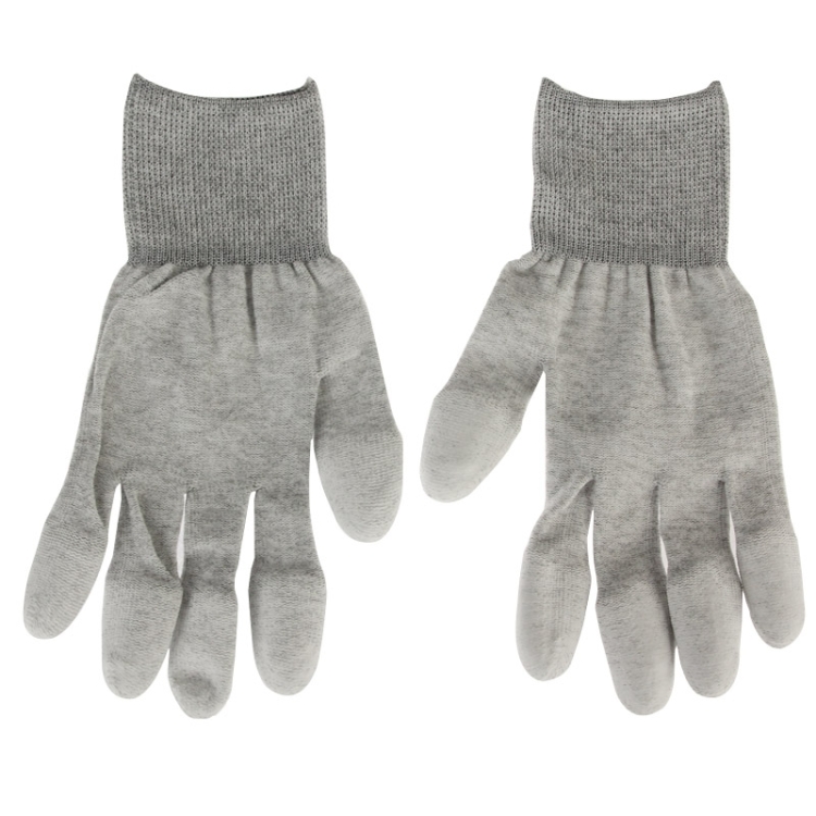 S-IP5G-7243-1.jpg Guantes Antiestáticos con Revestimiento de PU Reparación de Computadoras Electrónicos Phones, Tamaño Universal, Seguro ESD, Par de 2 (Gris) - Imagen 1