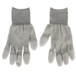 Guantes Antiestáticos con Revestimiento de PU Reparación de Computadoras Electrónicos Phones, Tamaño Universal, Seguro ESD, Par de 2 (Gris) - Imagen 2