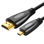 Cable HDMI Masculino 3D 1080P 1.8M para Teléfono Móvil, Cámaras, GoPro (Plateado Oro)