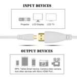 Cable Micro HDMI Macho a HDMI Macho Versión 1.4 Chapado en Oro 1 m (Blanco) - Imagen 3