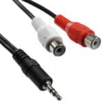Cable de Audio 2 RCA Hembra a Conector Macho 3,5mm, Longitud 20 cm