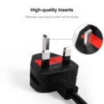 Cable de Alimentación para Portátil Británico Grande 1,5 m con 2 Puntas - Imagen 3
