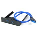 Panel Frontal USB 3.0 con Compartimento para Disquetes 20 Pines 2 Puertos Cable de Soporte Hub (Negro)