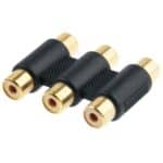 Conector Hembra a Hembra RGB Chapado en Oro (Negro)