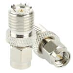 Adaptador Coaxial SMA Macho a Mini UHF Hembra Conector de Radio y Antena