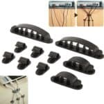 Organizador de Cables Flexibles de Plástico 10 en 1 CC-926 para Cables Eléctricos (Negro)