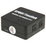 Adaptador SPDIF Toslink Divisor de Audio Óptico Digital 1x3 Amplificador Corriente Admite 5.1