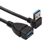 Cable de Extensión USB 3.0 Ángulo Descendente 90 Grados Adaptador Macho a Hembra 15 cm