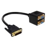 Cable Divisor DVI 24+5 Pines Macho a 2 VGA Hembra 30 cm (Negro) - Imagen 2