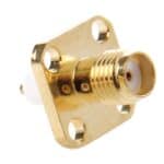 Adaptador de Conector de Soldadura Dieléctrica Extendido SMA Hembra 4 Agujeros Chapado en Oro 10 Piezas para Chasis Panel