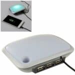 3 HUB USB con luz LED, Longitud del cable: 1 m