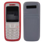 Cubierta de Carcasa Completa para Nokia 1200 / 1208 / 1209 (Cubierta Frontal, Bisel de Marco Medio, Cubierta Trasera de Batería) (Rojo)