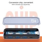 Docking Station Rock RT16 5 en 1 Tipo-C a HDMI y 4 USB 3.0 Hub Multifunción Convertidor de Expansión - Imagen 4