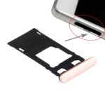Bandeja Tarjeta SIM + Bandeja Micro SD + Tapón Antipolvo para Sony Xperia X (Dual SIM) (Oro Rosa)