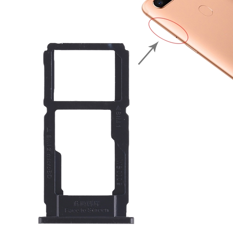 SP1439B.jpg Bandeja Tarjeta SIM y Micro SD para Oppo R11S Plus (Negro) - Imagen 1