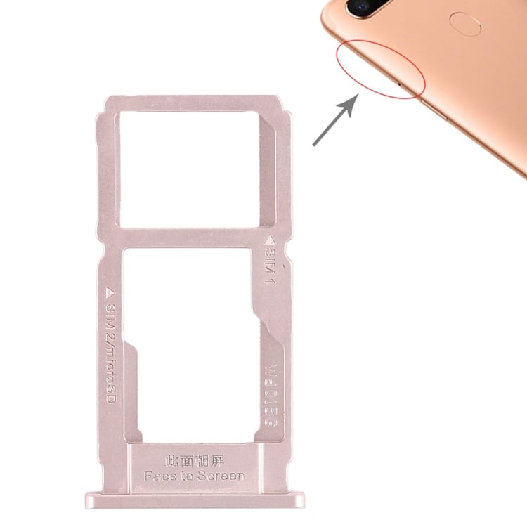 SP1439RG.jpg Bandeja Tarjeta SIM y Micro SD para Oppo R11S Plus (Oro Rosa) - Imagen 1