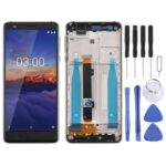 Pantalla Completa TFT para Nokia 3.1 TA-1049 TA-1057 TA-1063 TA-1070 con Marco Teclas Laterales (Negro)