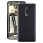 Tapa Trasera de Batería con Botón de Encendido, Volumen, Cable Flex y Tapa de Lente para Nokia 5 Ta-1024 Ta-1027 Ta-1044 Ta-1053 (Negro)